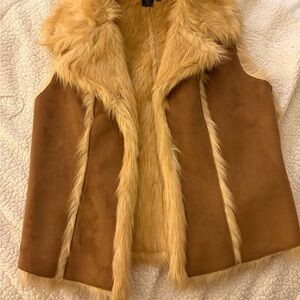 Faux Fur and Suede Vest